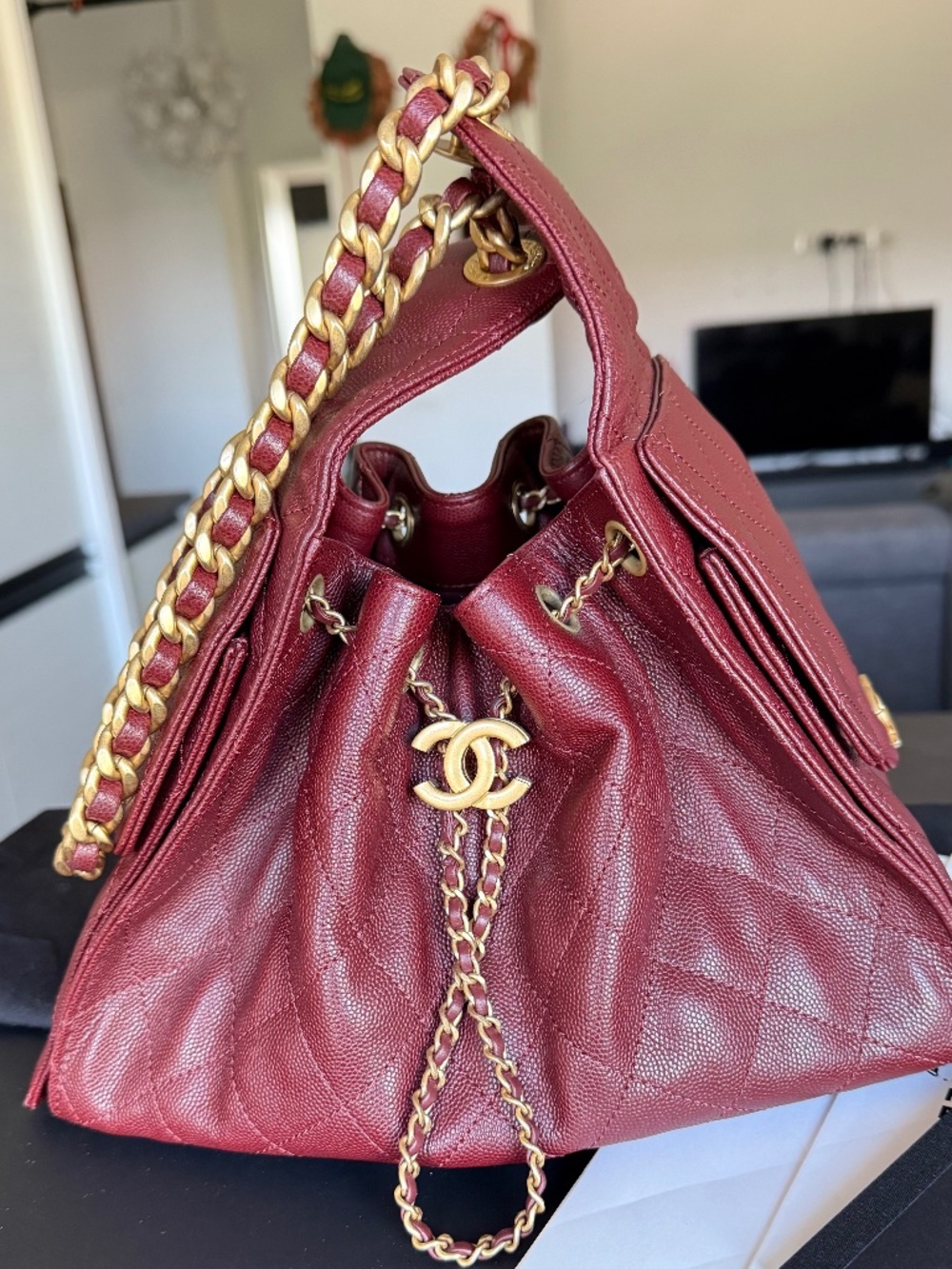 Chanel 25 Burgundy Small